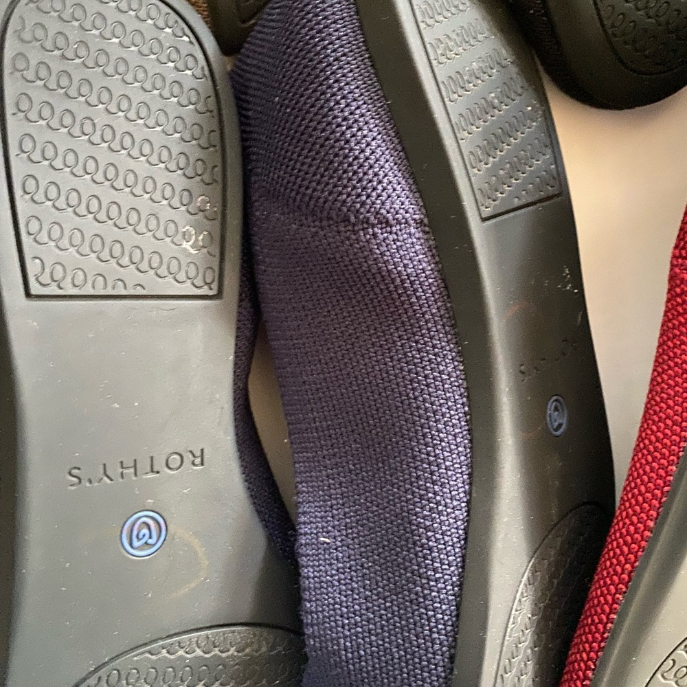 Rothy's Flats in Black, Red, Blue, and Tan - Picture 14 of 16